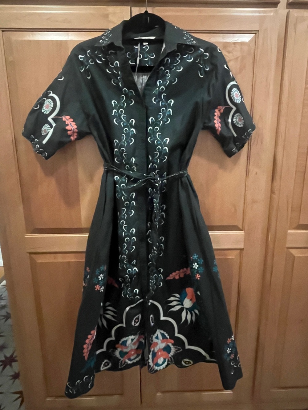 Tucker Sarah Shirt Dress in Emerald Dutch, Size Small